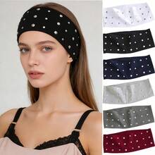 1 chiếc băng đô nữ đơn giản, năng động, màu trơn, đính đá tròn, phụ kiện tóc mùa hè, thích hợp cho kỳ nghỉ biển, lễ hội, tiệc tùng. - Nhiều màu - Xem 11
