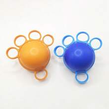5 Fingers Silicone Sleeve 7CM Blue Orange Grip Ball Finger Muscle Strength Training Tool - Multicolor - View 4