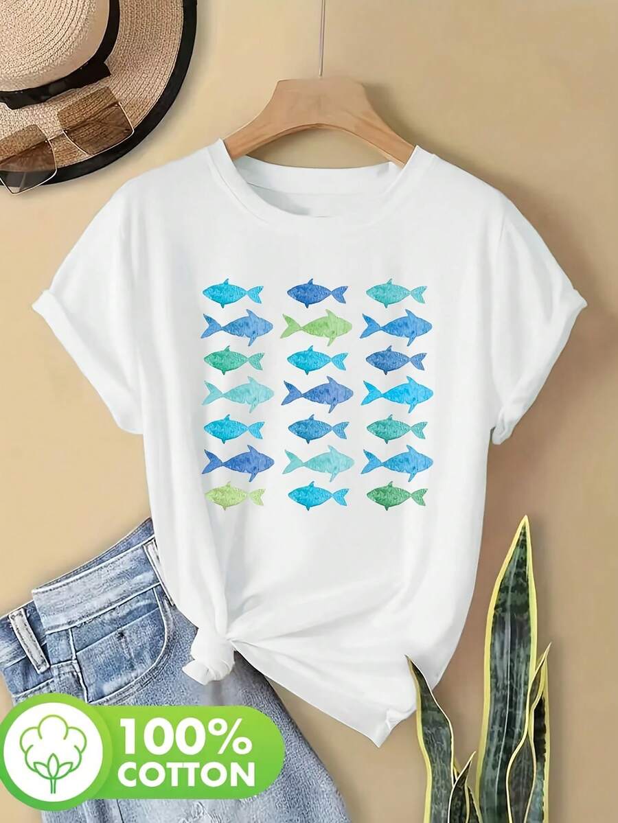 Women T-Shirts - [White] - View 1