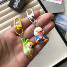 2/4/6pcs Cute Cartoon Rich Duck Keychains, Bring Happiness And Relieve Stress, Suitable For Backpack Decoration, Student Gifts, Thanksgiving, Mother's Day, Graduation, Beach, Back To School, Party Favors Gifts For Mother, Father, Graduation, And Teacher - Multicolor - View 7