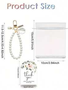 15pcs Wedding Pearl Beaded Wristlet Keychain Gift Set, Includes Pearl Keychains, Thank You Tags And White Organza Bags, Suitable For Bridal Shower, Bachelorette Party, Wedding Party Favors, Great Choice For Wedding Party Gifts And Ceremonies - one-size - View 11