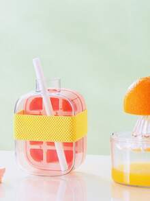 2-In-1 Non-Contact Ice Maker Water Bottle With Straw And Hanging Rope, Silicone Mold, Healthy And Hygienic, Fashionable, Suitable For Beach, Pool Party And Other Occasions, Can Be Directly Placed In Refrigerator To Make Various Refreshing Drinks (Please Install According To The Video) - Multicolor - View 16