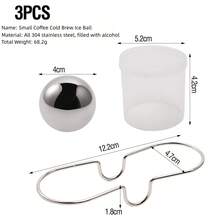 1/3pcs Upgraded Ice Ball Stainless Steel Ice Ball Coffee Maker Accessories - Silver - View 12