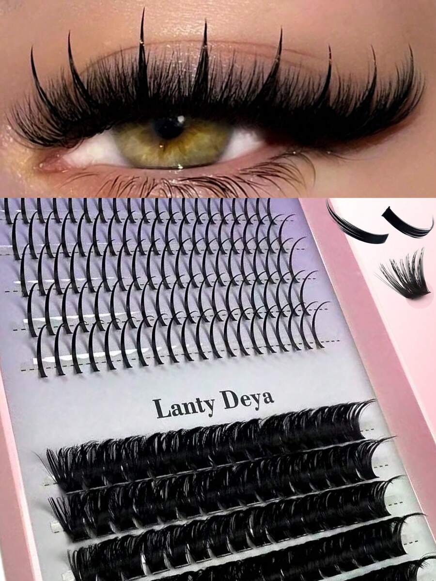216pcs False Eyelashes Set, Including Spiky Fairy Lashes, Anime Lashes And 100D Fluffy Soft Lashes, 2-In-1 Mixed False Lashes, Create Dramatic Makeup, Enhance Your Beauty, DIY Custom Lashes, Cluster Lashes, Festival Accessories
