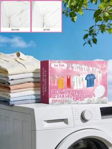 10 piezas de tabletas de detergente de lavandería con enzimas, elimina el amarillamiento, manchas de café y té, hojas efervescentes disolventes de limpieza, sin plástico, sin fragancia, natural y suave - Multicolor - Ver 11