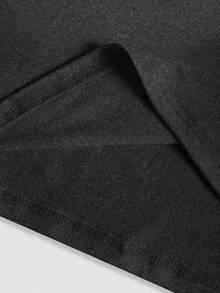 Áo thun nữ tay ngắn cổ tròn kiểu dáng thường ngày mùa hè - Màu xám đen - Xem 5