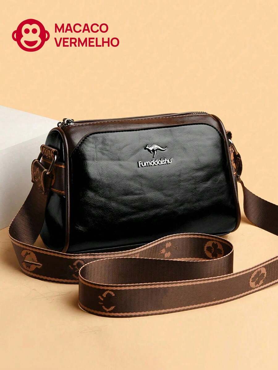 Solid Color Fashion Crossbody Bag, Fashion Shoulder Bag, Casual Handbag And Wallet For Women - Black - View 1