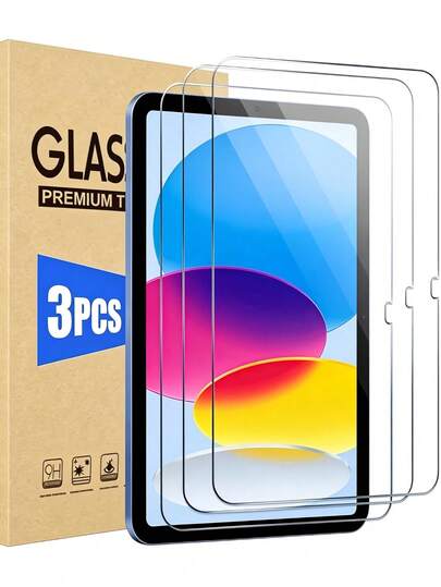 3 piezas de protector de pantalla de vidrio templado, compatible con iPad (modelo 2025) / 11.a generación / (11.a generación), compatible con Face ID y Apple Pencil, anti-arañazos, alta definición, anti-huellas dactilares, protector de pantalla para tableta de fácil instalación.