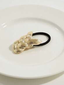 1个/2个装女士编织金属发圈 - 高级弹力发绳，带马尾钩，多功能后脑勺发饰，橡皮筋发圈，夏季、假日、旅行 - 彩色 - 查看 9