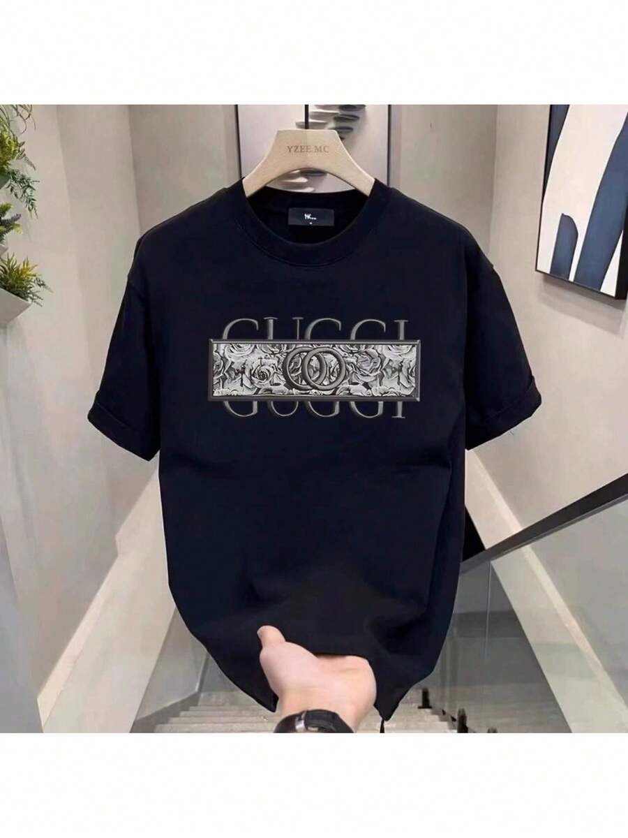 Men's Graphic Streetwear T-Shirts, Cotton Summer Tops, White, Women's Graphic T-Shirt - màu đen - Xem 1