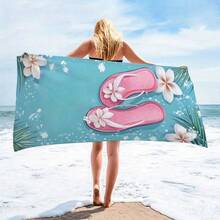 一条大号超细纤维沙滩巾，轻便速干，适合游泳、瑜伽、水疗、度假等，并可定制为个性化礼品。 - 多色 - 查看 1