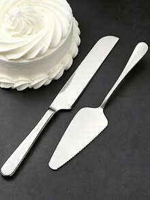1 pieza/2 piezas Pala para tarta de acero inoxidable, cuchillo de pan, cuchillo de postre, pala para tarta de boda y cumpleaños, pala para pizza - Dorado - Ver 7