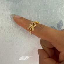 1 buah Cincin Terbuka Niche Fashion Minimalis dengan Inlay Mikro Zirkonia Dua Lapis Bentuk Tetesan Air Ungu, Cincin Terbuka Huruf Bertabur Penuh, Cincin Desain Mewah Serbaguna yang Dipersonalisasi - Cincin Alfabet - View 3