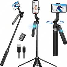 Gậy selfie ổn định hình ảnh AI có chân máy cầm tay, gimbal điều khiển từ xa Bluetooth, xoay 360°, giao diện 1/4", phù hợp cho quay vlog bằng điện thoại thông minh. - Xem 2
