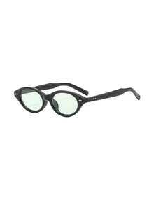 1 Stück Damen Modebrille mit neuem Retro-Ovalrahmen-Design, minimalistischen Bügeln, für Outdoor, süßes & cooles Mädchen-Accessoire für den täglichen Arbeitsweg - Verschiedenfarbig - Übersicht 16