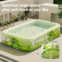 Piscina inflable para uso doméstico, piscina inflable de PVC de 3 capas gruesas, adecuada para actividades acuáticas de ocio en el patio trasero durante el verano. Opción perfecta para actividades acuáticas en fiestas y reuniones familiares - A - Ver 3