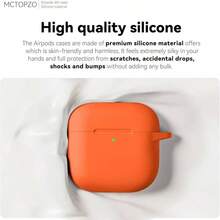 Compatible With Apple Earphone Protective Covers, Silicone All-In-One Track Strap, Suitable For All Apple CompatibleswithAirPods Models. - Orange - View 5