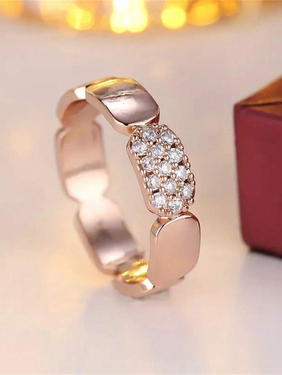 1pc Fashionable Minimalist Elegant Design Women's Ring, Luxury Sophisticated Style Suitable For Parties, Gatherings, Banquets - Ring - View 1