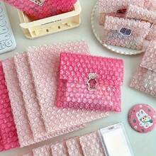 10个粉色/洋红色心形气泡信封，小号/大号，适用于礼品包装、缓冲包装、防震、搬家、运输、包装、蜂窝包装袋、珠宝和礼品包装袋 - 彩色 - 查看 12
