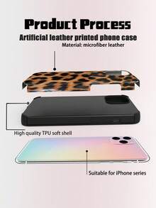 1pc Leopard Print PU Soft Leather Anti-Drop Anti-Shock Phone Case With Sound Enhancing Design, Suitable For Apple 17 Pro Max/16 Pro Max/16 Plus/13 Pro Max/14 Pro Max 13 14 11 12 Pro 11/15 Pro, Galaxy S24 Ultra, Ideal Gift - Caramel Brown - View 9