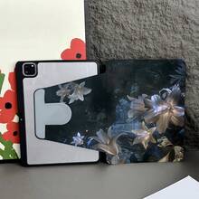 1 pieza Funda para tableta con flor de lirio giratoria 360°, con función de activación/suspensión automática, soporte plegable de tres pliegues, ranura para bolígrafo, compatible con iPad, Galaxy Tab y Pad, tableta, Pad - Multicolor - Ver 9