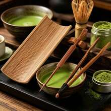 4pcs/Set Matcha Set - Matcha Tea Spoons, Tea Tongs, Tea Stirrer, Tea Needle, Used For Brewing A Cup Of Traditional Japanese Matcha, Handmade From Bamboo. - Multicolor - View 1