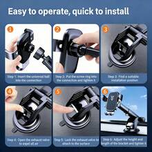 TAFDIUR A88+XP02 Upgraded Hands-Free Car Phone Holder, Fits For Car Dashboard, Compatible With IPhone And Android Smartphones - A88+XP02 - View 6