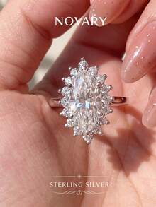 1pc 925 Silver Horse Eye Shaped Cut Ring, Exquisite Horse Eye Cut Details, Elegant Finger Accessory - Horse Eye Ring - View 5