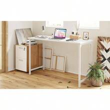 Computer Deskx 48x 75 Home Office Laptop Desk Study Writing Table, Modern Simple Style, White - 100 X 48 cm + White - View 10
