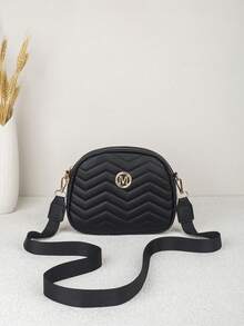 New Embroidered Shoulder Bag, Fashion Crossbody Bag Fits Phone & Cosmetics - Black - View 7