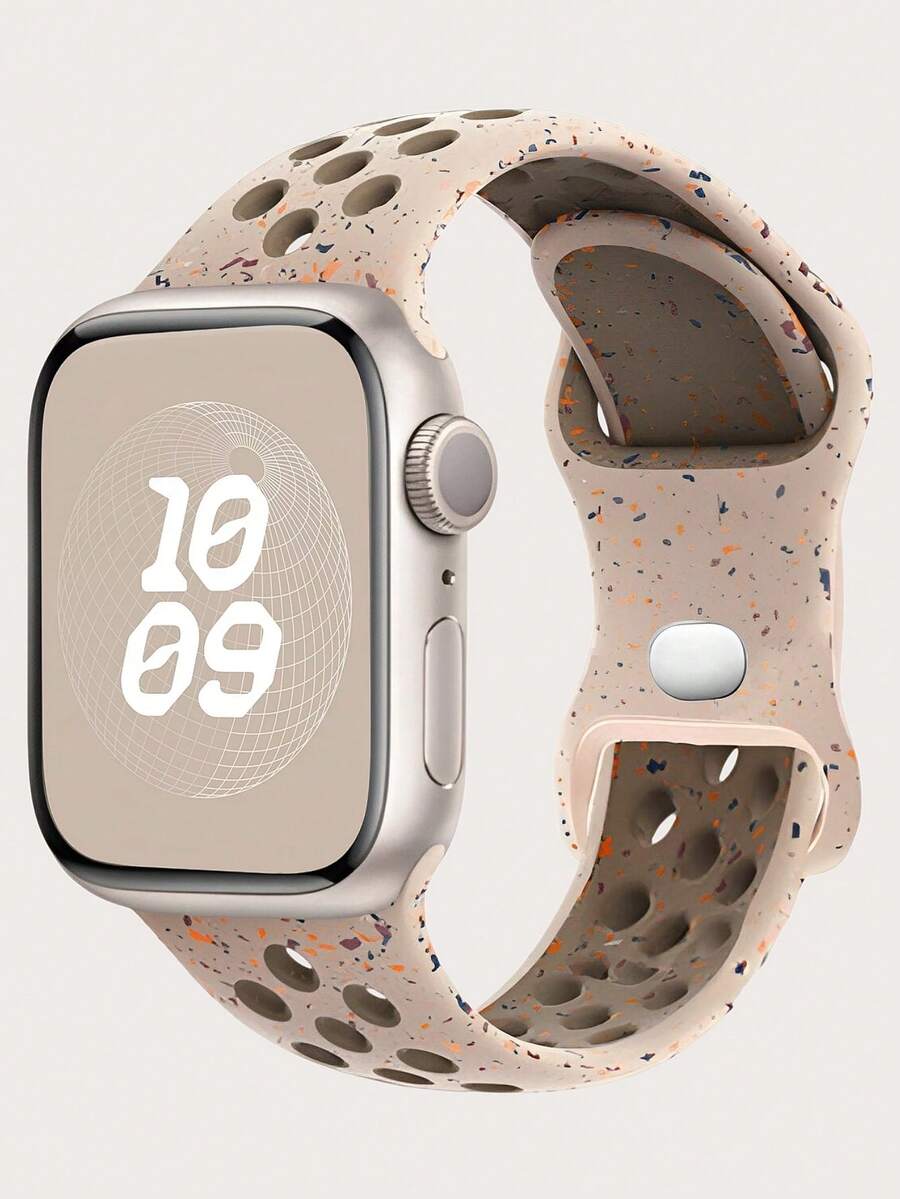 Two-Tone Breathable Sport Band Compatible With Apple Watch Band 38mm 40mm 41mm 42mm 44mm 45mm 49mm For Women Men, Plastic Soft Silicone Colorful Dot Hole Compatible With Apple Watch Strap Compatible With IWatch Series 11 10 9 8 7 6 5 4 3 2 1 SE Ultra 3 2 1