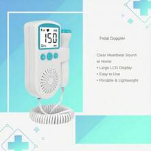 Baby Heartbeat Monitor Pregnancy, Fetal Doppler With Gel, High Sensitivity, Large Screen Display, Home Use Fetal Monitor, Gift For New Moms - 藍色 - 查看 1