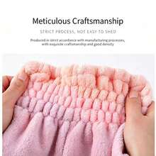 Ultra Soft Coral Fleece Hair Towel Wrap, Rainbow Ombre Quick Dry Hair Turban With Cute Bow - Ladies Absorbent Hair Drying Cap, Princess Design, Soft Color, Absorbent, Thick & Washable - Thickened version - View 5