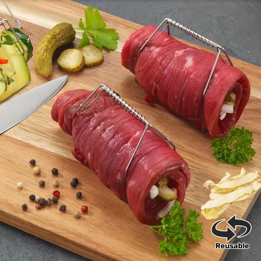 2/3件套可重复使用304不锈钢煎炸钳，烹饪烘焙厨房工具套装，煎炸配件工具套装 - 銀色 - 查看 1