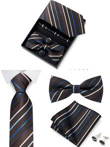 AlanKing Hộp quà tặng gồm cà vạt và nơ đeo cổ nam họa tiết Paisley, thích hợp cho các buổi dạ hội, công việc kinh doanh, đám cưới, hoặc làm quà tặng ngày lễ. - Màu sắc hỗn hợp - Xem 7