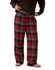 Kickoff Women's Flare Pants With Checkered Print, Side Pockets, And Wide Leg - 紅色 - 查看 9