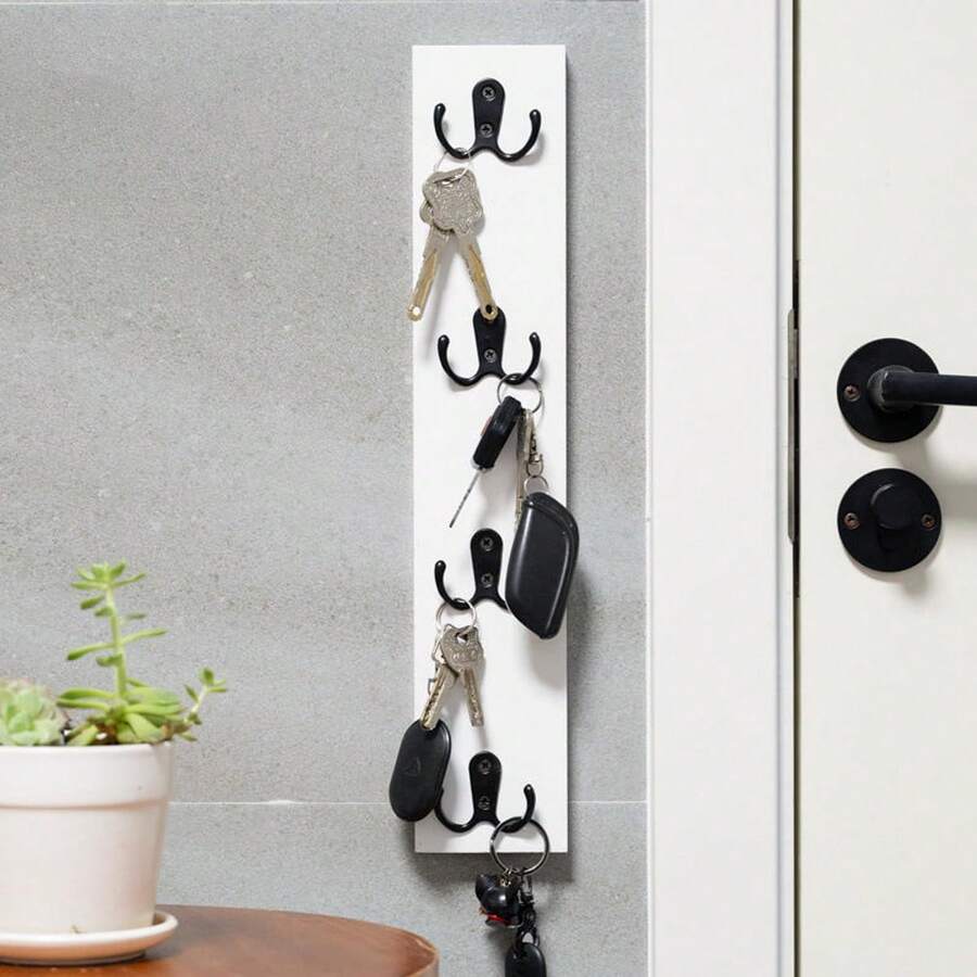 1/2/3 Pack Punch‑Free Key Hooks W‑Shape Wall Mount Coat Rack For Entrance - View 1