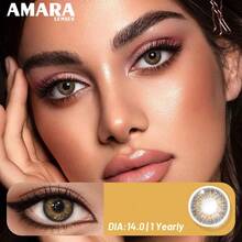 AMARA 1副粉色美瞳，直径14.5mm，适合全年佩戴，可用于化妆、眼妆，是情人节或圣诞节妆容的理想之选。 - OMG-BROWN - 查看 3
