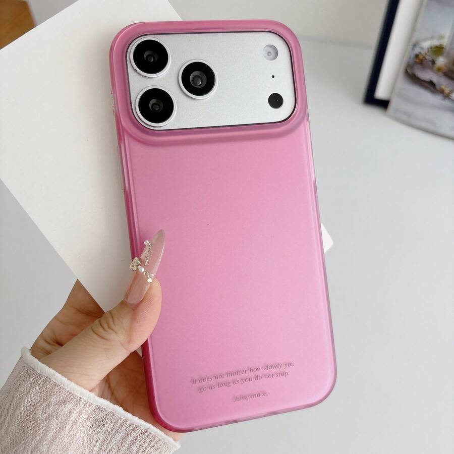Koolife 1pc Solid Color Simple Phone Case, Large Window Lens Protection, Shockproof Protective Cover, Ideal Gift For Women Girls, Compatible With Apple17/17pro/17promax