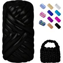 500g/Rollo de hilo grueso de fibra de poliéster, ideal para regalos de Navidad - Hilo de punto gigante hecho a mano DIY, adecuado para hacer cestas, mantas, alfombras y regalos navideños - Multicolor - Ver 1