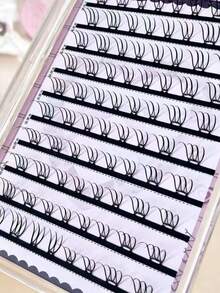 80片U型免胶假睫毛，韩版女团款蓬松纤维假睫毛，自然甜美日常眼妆（随机底部卡片） - C - 查看 7