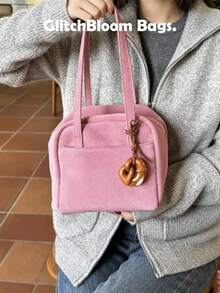 2026 New Arrival Soft Candy Shoulder Bag, Unique Design Pink Square Bag For Women, Suitable For Street Style, Party & Gift - Pink - View 3