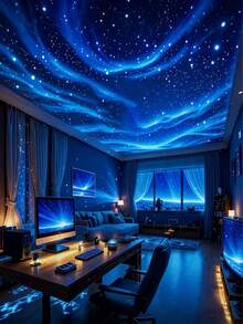 Type-C Starry Sky/Water Wave/Aurora Projection Lamp, Remote Control Multiple Lighting Modes, RGB Aurora Lighting Effects, Create Vortex/Water Wave/Aurora Lamp Shadows, Type-C Powered, Suitable For Bedroom, Camping, Wedding Decoration, Festivals, Parties - Multi-color light - View 4