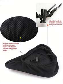 1pc Extra Large & Wide Bicycle Silicone Seat Cover, Thickened Mountain/Electric Bike Saddle Cushion - Multicolor - View 6