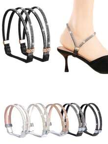 Elegant Satin Shoelaces, Non-Slip Straps For One-Size Shoes, Anti-Slip Tools For High Heels And Sandals, Can Be Installed And Secured Without Tying Shoelaces, Freeing Your Hands, Decorative For High Heels And Sandals, Convenient And Easy To Use, Suitable For High Heels, Closed-Toe Shoes, Block Heels, Closed-Toe Sandals, Anti-Slip Fixation (Different Batches Do Not Affect Use Or Quality) - View 2