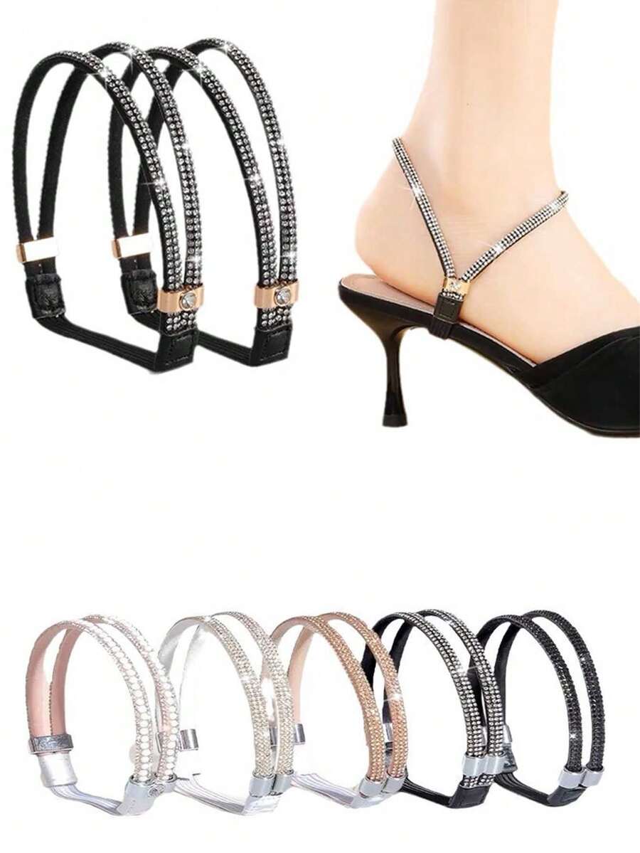 Elegant Satin Shoelaces, Non-Slip Straps For One-Size Shoes, Anti-Slip Tools For High Heels And Sandals, Can Be Installed And Secured Without Tying Shoelaces, Freeing Your Hands, Decorative For High Heels And Sandals, Convenient And Easy To Use, Suitable For High Heels, Closed-Toe Shoes, Block Heels, Closed-Toe Sandals, Anti-Slip Fixation (Different Batches Do Not Affect Use Or Quality)