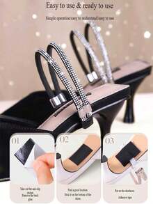 Elegant Satin Shoelaces, Non-Slip Straps For One-Size Shoes, Anti-Slip Tools For High Heels And Sandals, Can Be Installed And Secured Without Tying Shoelaces, Freeing Your Hands, Decorative For High Heels And Sandals, Convenient And Easy To Use, Suitable For High Heels, Closed-Toe Shoes, Block Heels, Closed-Toe Sandals, Anti-Slip Fixation (Different Batches Do Not Affect Use Or Quality) - View 5