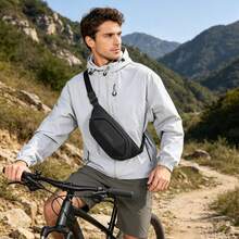 Men's Hard Shell Chest Bag, Functional Cycling Messenger Bag, Commuting Sports Casual Waist Pack - Multicolor - View 6