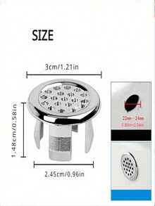 4pcs Plastic Bathroom Kitchen Sink Overflow Cover Replacement Inserts, Plated Round Drain Cover, Sink Accessories - Round - View 4