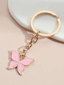 1pc Minimalist Colorful Butterfly Metal Pendant Handmade Keychain, Accessory For Women Bags, A Small Gift For Friends - Multicolor - View 11